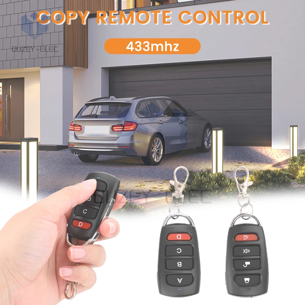 4-Key Smart Universal Garage Remote Controller Copy Access Control Key 433mhz Command Clone Self-copying Automation for Gates