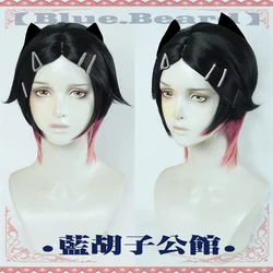 New Arrival Valorant New Hero Clove Cosplay Wig Short Heat Resistant Synthetic Hair Halloween Party Role Play + Free Wig Cap