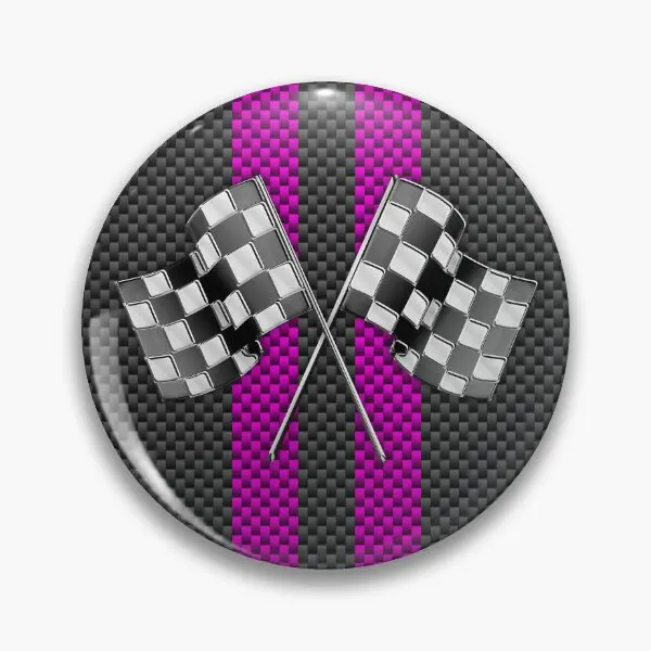 Black Carbon Fibre Fiber Magenta Racing  Soft Button Pin Hat Women Fashion Collar Funny Creative Cute Lapel Pin Cartoon Gift