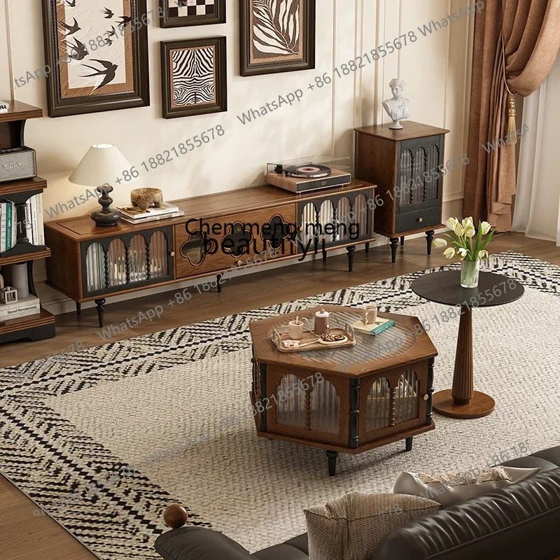 

17832 American retro solid wood, living room home, living room combination storage storage TV cabinet