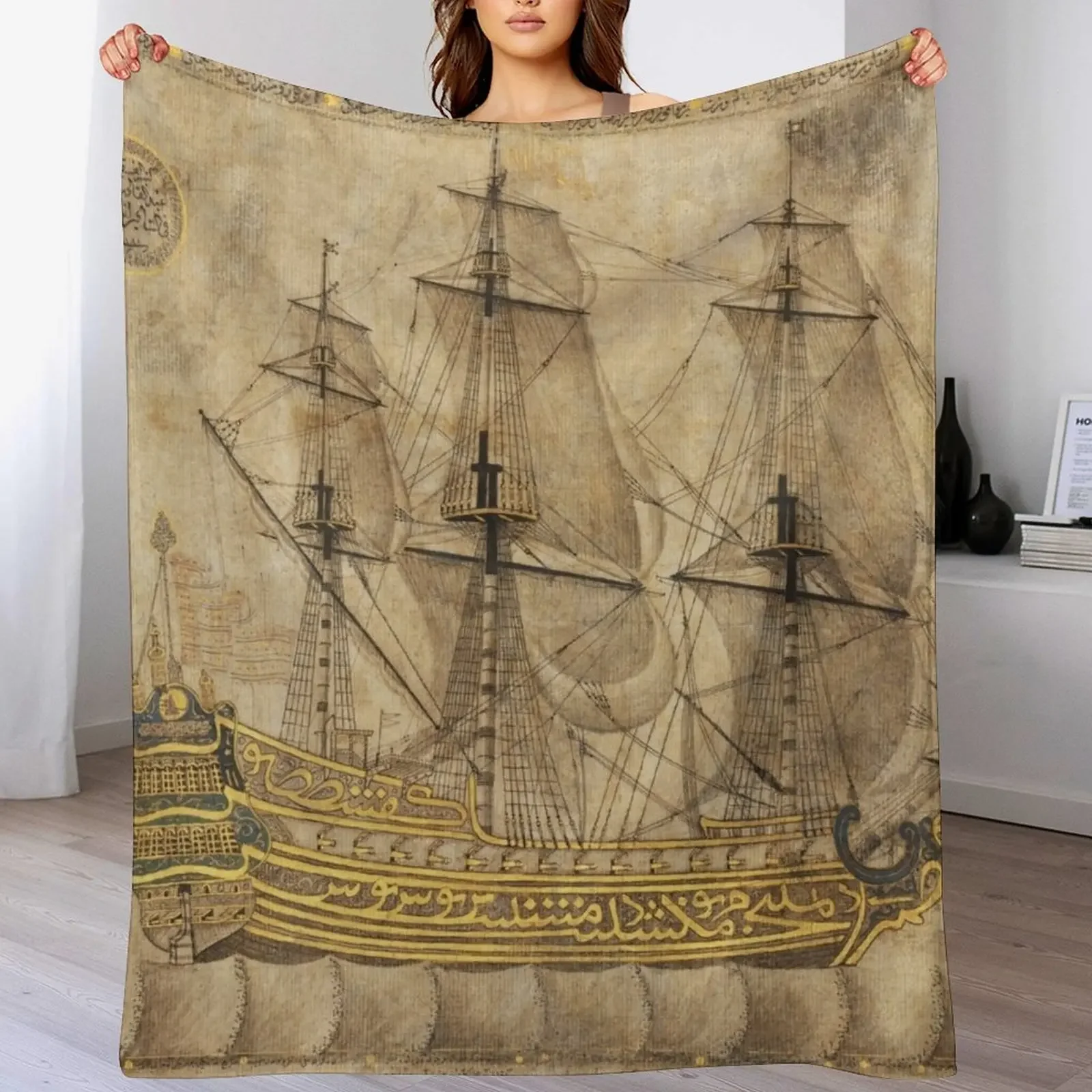 

Calligraphic Galleon 'Abd al-Qadir Hisari Date: dated A.H. 1180/ A.D. 1766–67 Medium: Ink and gold on paper Throw Blanket