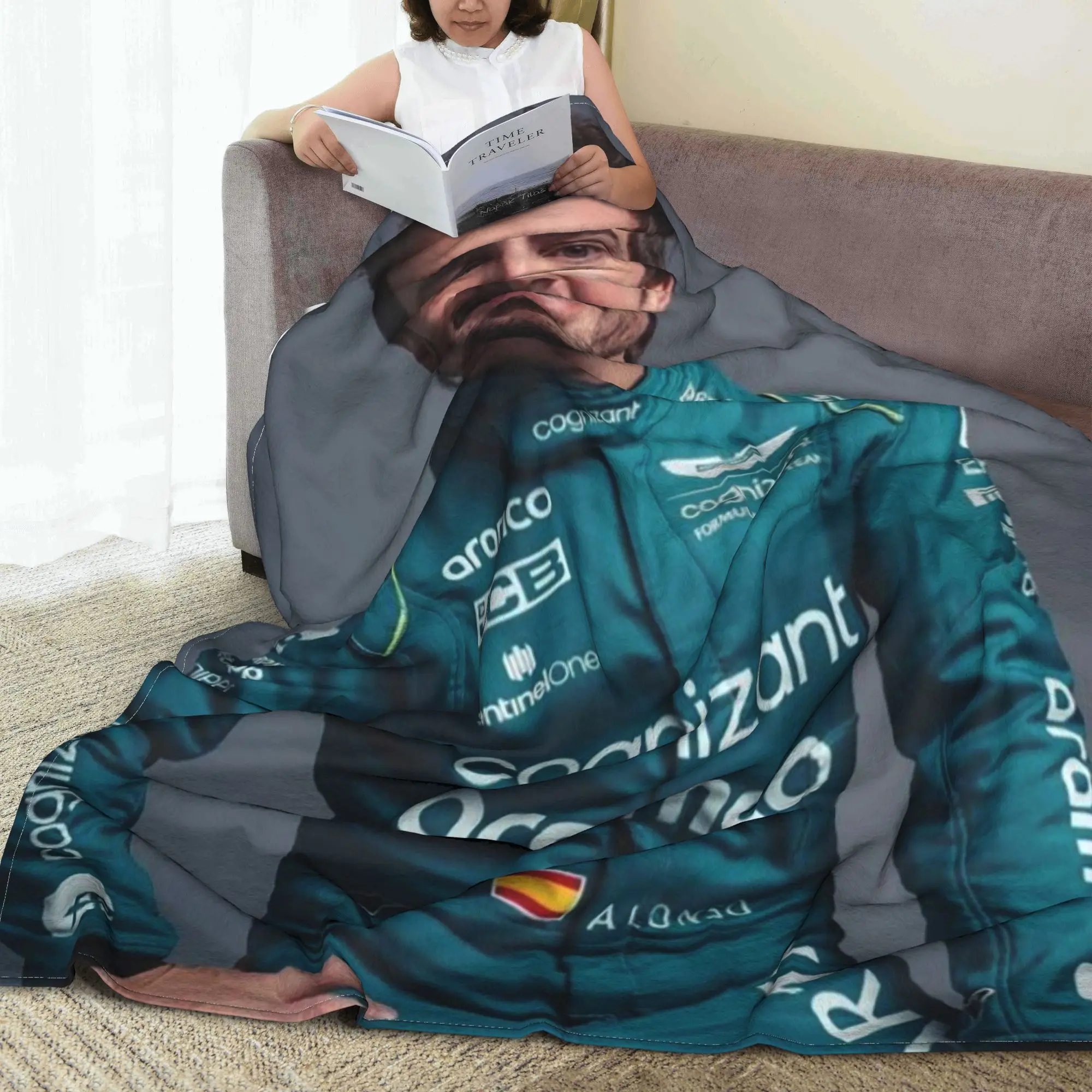 Fernando Alonso Saint Blanket Lightweight Flannel Sofa Throw Blanket for Home Bedroom Outdoor Throws Bedspread Quilt