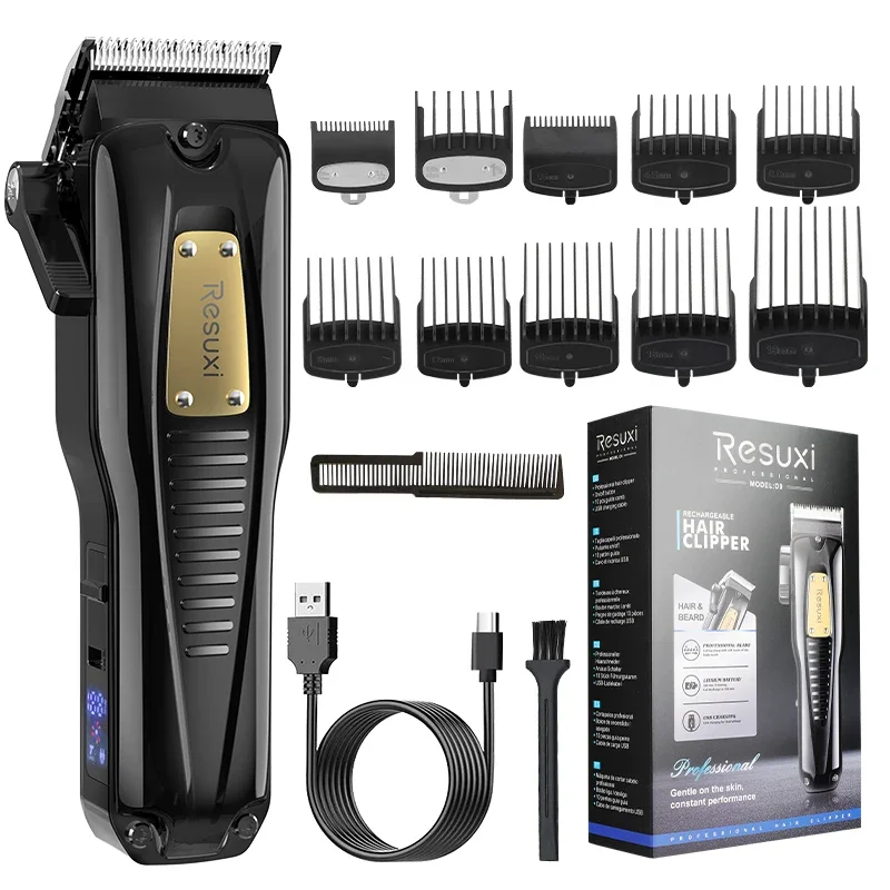 RESUXI-D9 Electric Oil Head Trimmer para Homens, High Power, Hair Salon, Household HairClipper, Professional Grooming Kit, Haircut