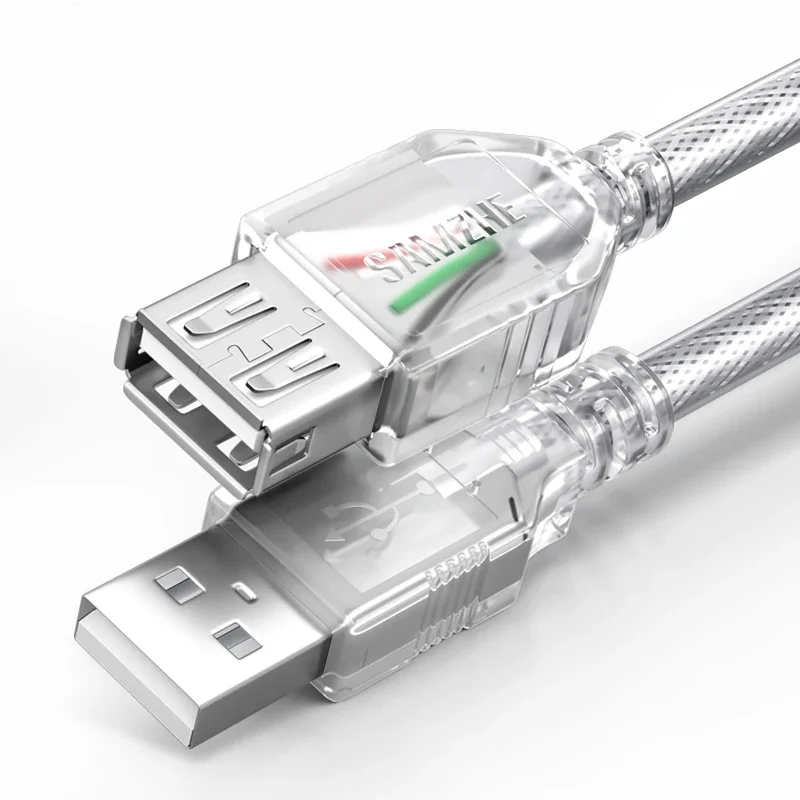 SAMZHE USB 2.0 Verlengkabel USB naar USB Kabel 2.0 Male naar Female Verlengkabel Datakabel voor PC TV PS4 Computer Laptop