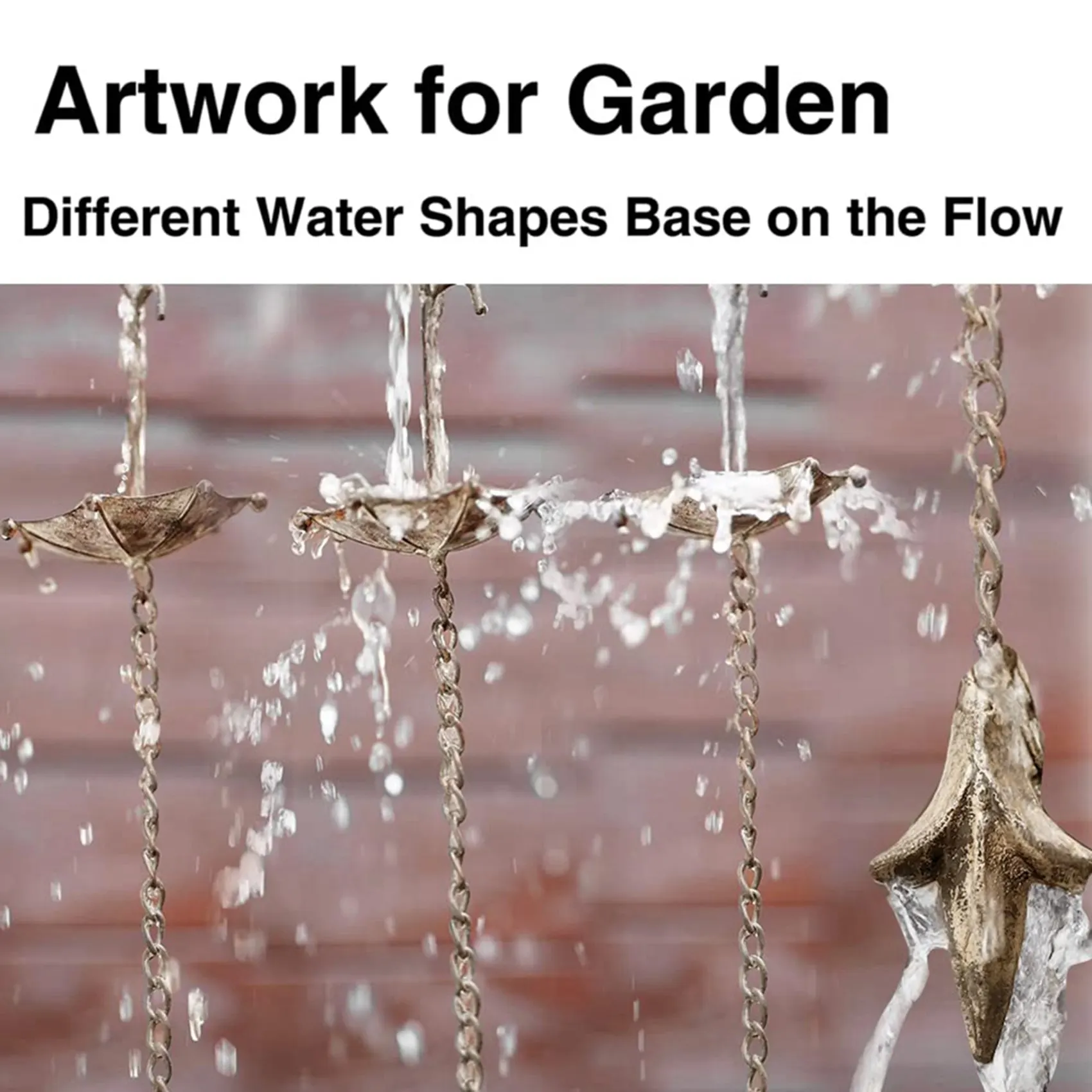 

Декоративные металлические дождевые цепи ABGR-3X в форме зонтиков с колокольчиками для дома, замена водосточных труб