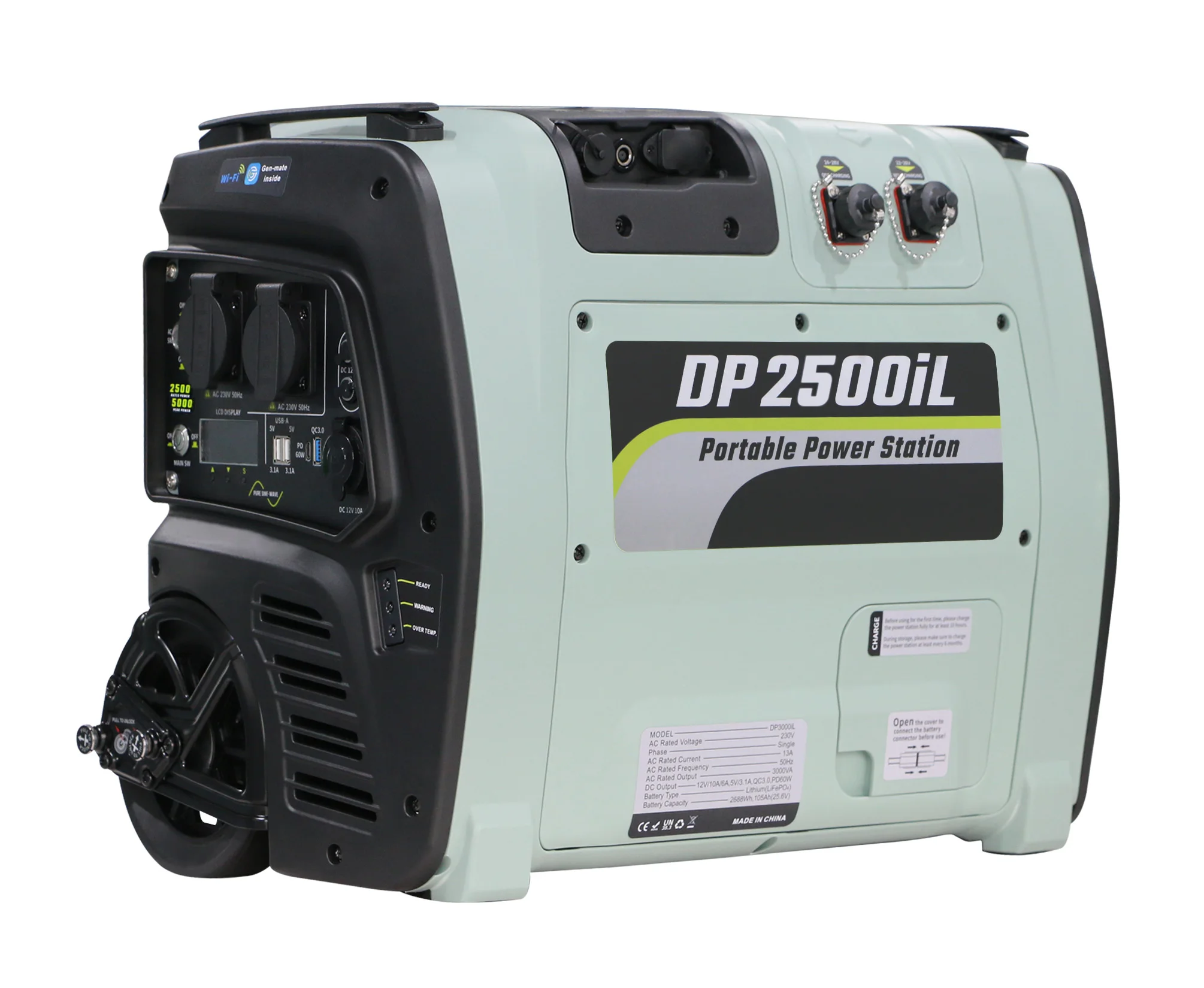 High-Capacity 2500W Portable Station Pure Sine Wave MPPT Charging LiFePO4 Battery Solar Car Compatible Customizable Voltage
