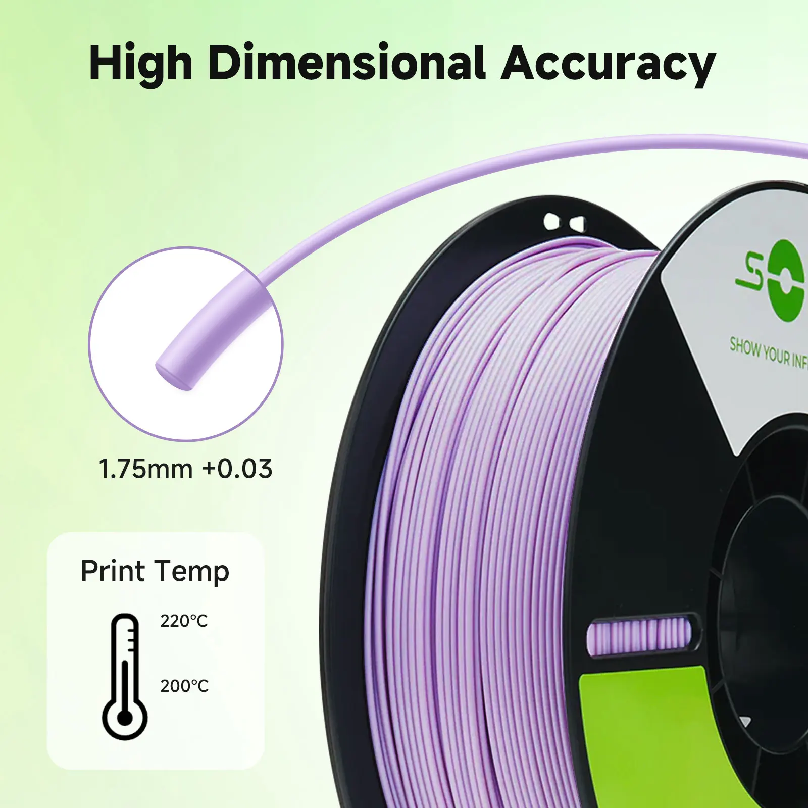 Creality Sub Brand Soleyin Ultra PLA Filamento 4KG 1,75mm Filamento stampante 3D Muiti Colore di alta qualità Ecologico per Creality