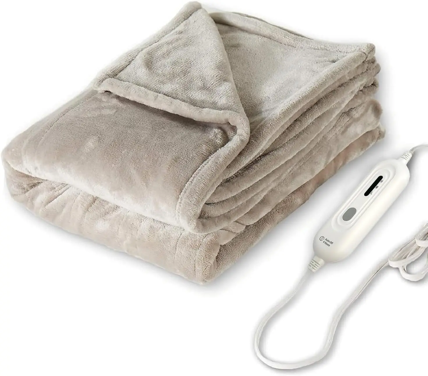

Electric Heated Blanket Throw, Soft Flannel 50" x 60", 3 Heat Levels & Auto-Off, Machine Washable, Home Office Use