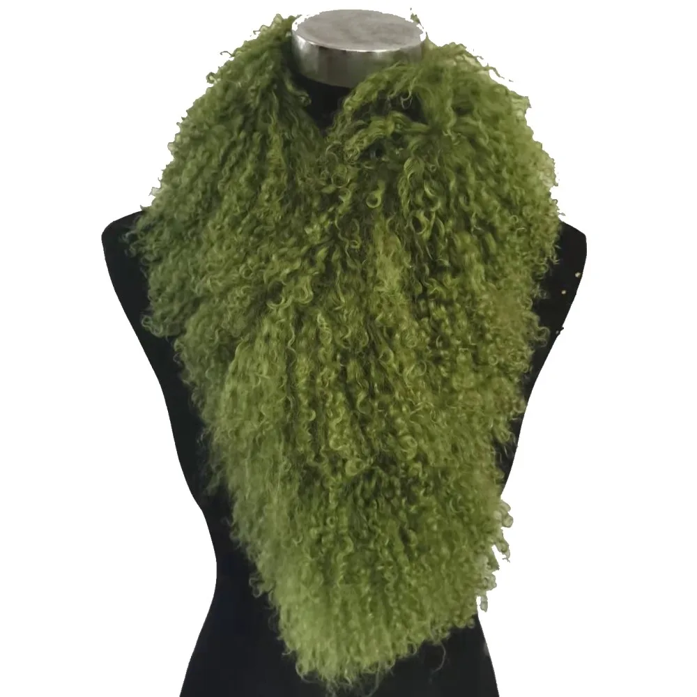 CX-S-88 Women Winter Fashion Design Genuine Mongolian Lamb Fur Warmer Scarf New Product For 2016