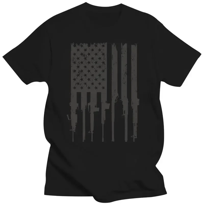 Made In The Us 100% Cotton Grey Brand Clothing Tops Tees 034030 New 2024 Grunt Style Rifle Flag Licensed T Shirt heavyweight see