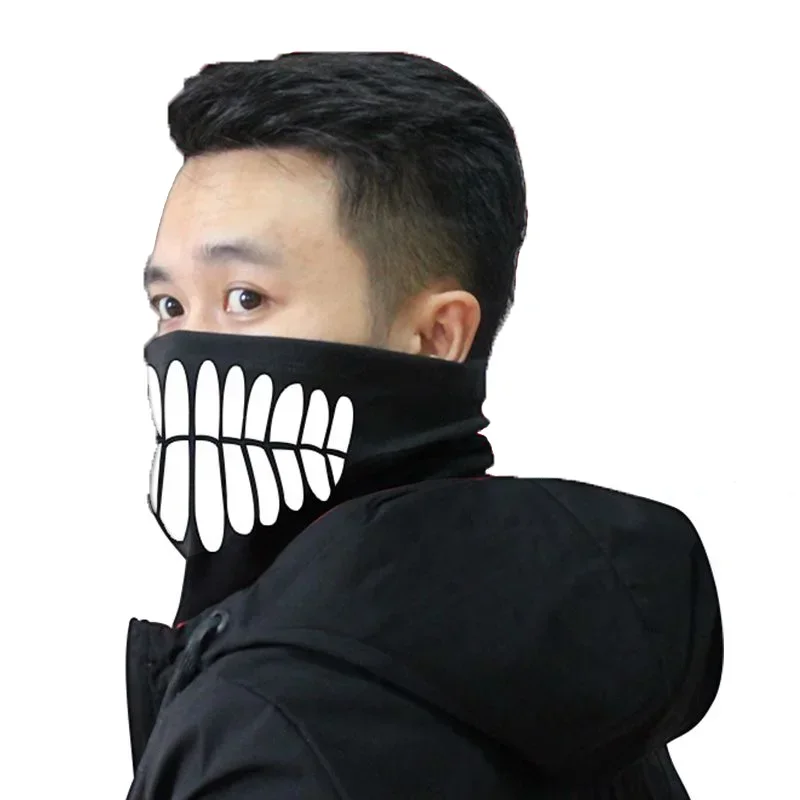 New 2026 Anime Dandadan Ken Takakura Cosplay Mask Warm Headgear Adult Unisex Demon Half Face Visor Accessory Halloween Props