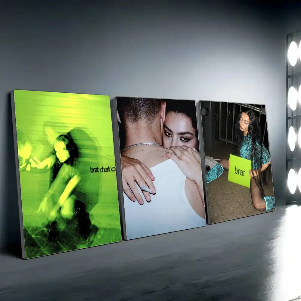 Singer Charli XCX BRAT P Poster Home Bar Coffee House Decoror Aesthetic Art Wall Painting Sticks Indoor S