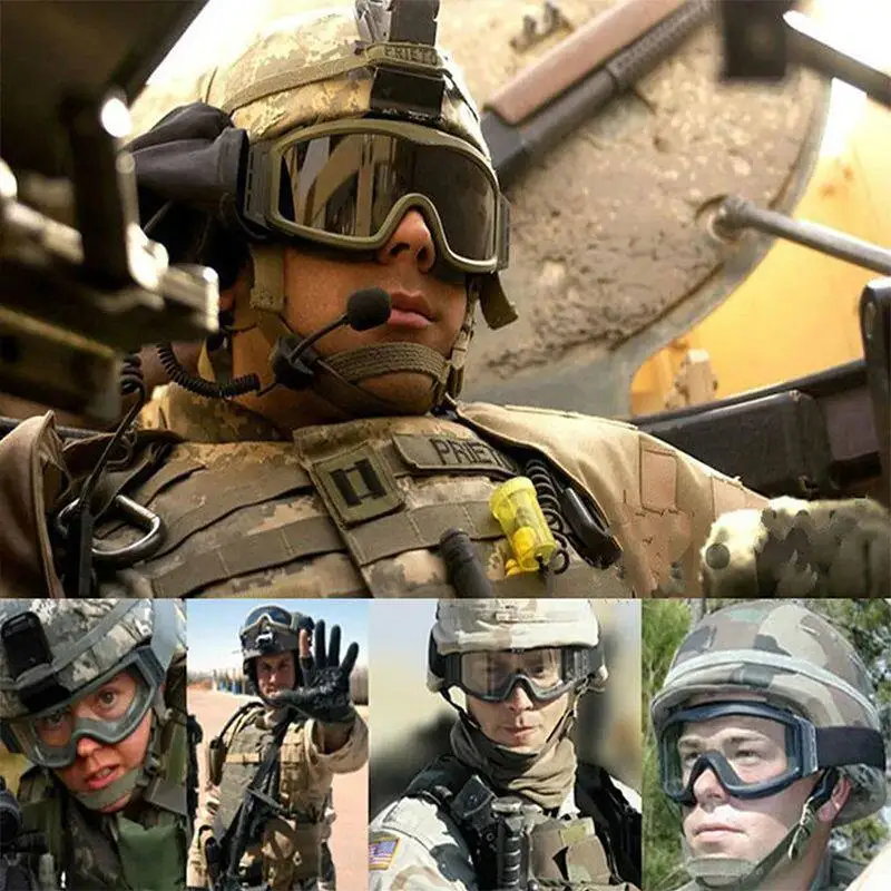 戦術保護ゴーグル-防風-防砂-防塵-耐衝撃メガネ-アウトドアサイクリング-cs戦闘用アイプロテクション
