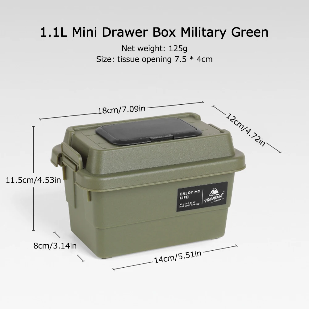 Multifunctional Outdoor Storage Box 1.1L Portable Napkin Paper Tissue Storage Case Moisture-Resistant for Camping Hiking Travel