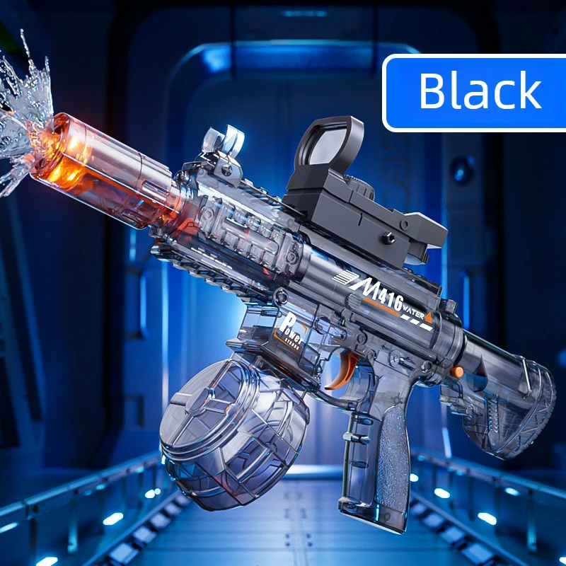 M416 Elektrisch waterpistool voor kinderen met licht, lange reikwijdte, automatisch continu schieten, spuitpistolen, zomerse buitenspeelgoed voor kinderen
