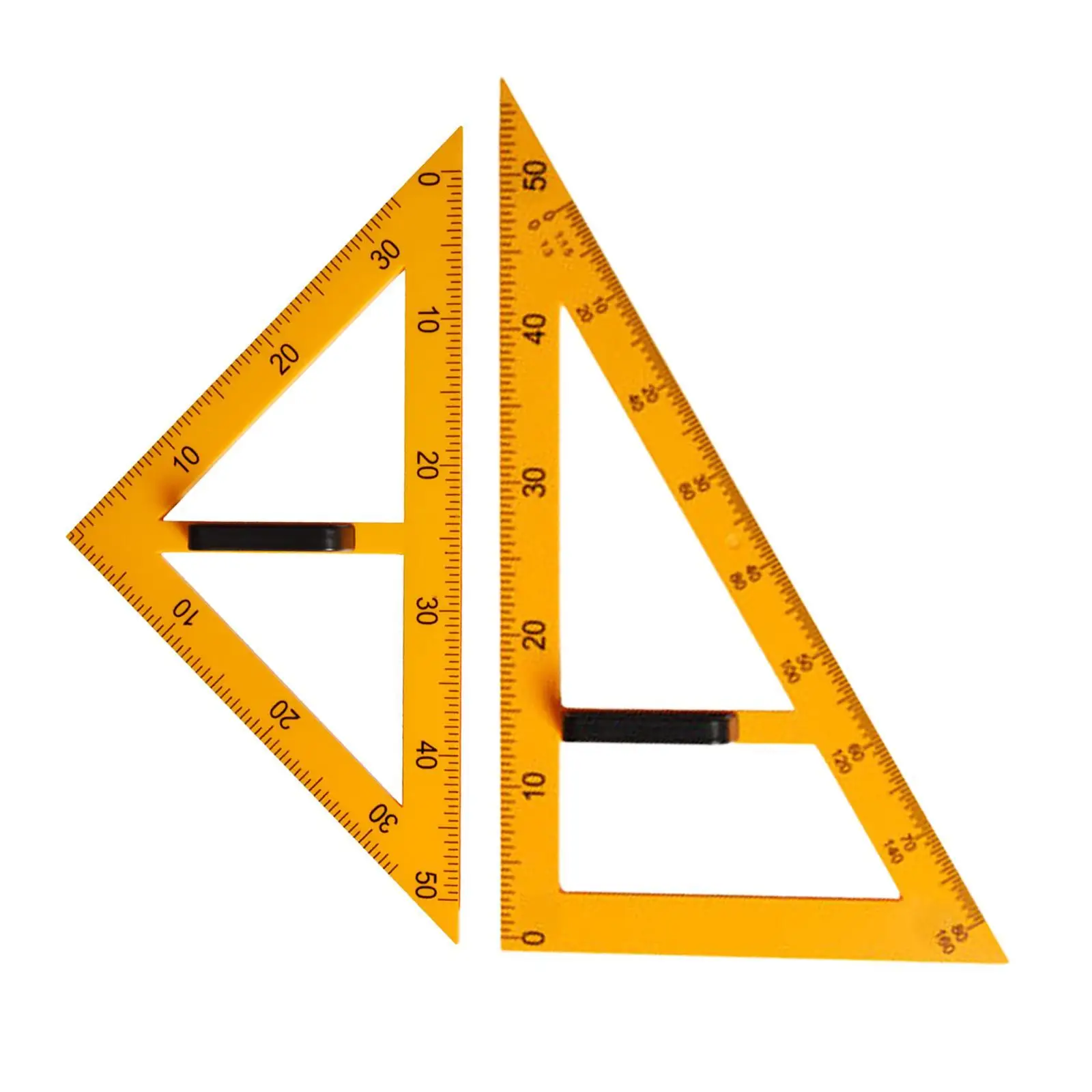 2x Large Mathematics Teaching Ruler with Detachable Handle Triangle Rulers