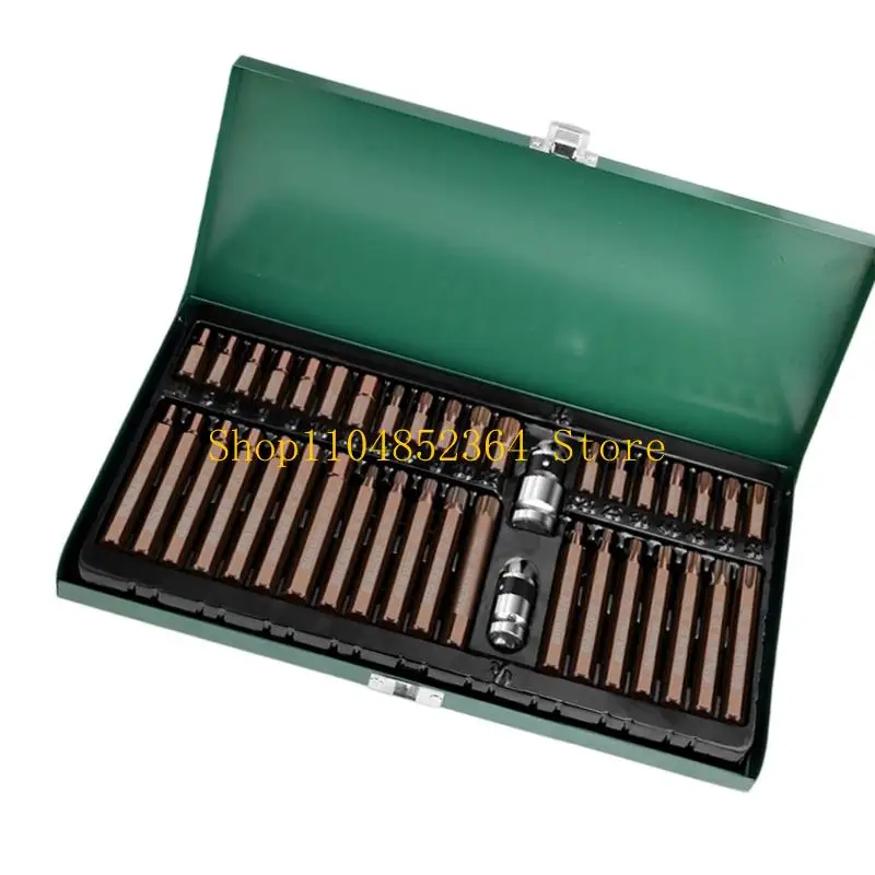 652F Pack of 40Pcs Alloy Steel Socket Spanner Including Various Size for Comprehensive Automotive and Home Maintenance
