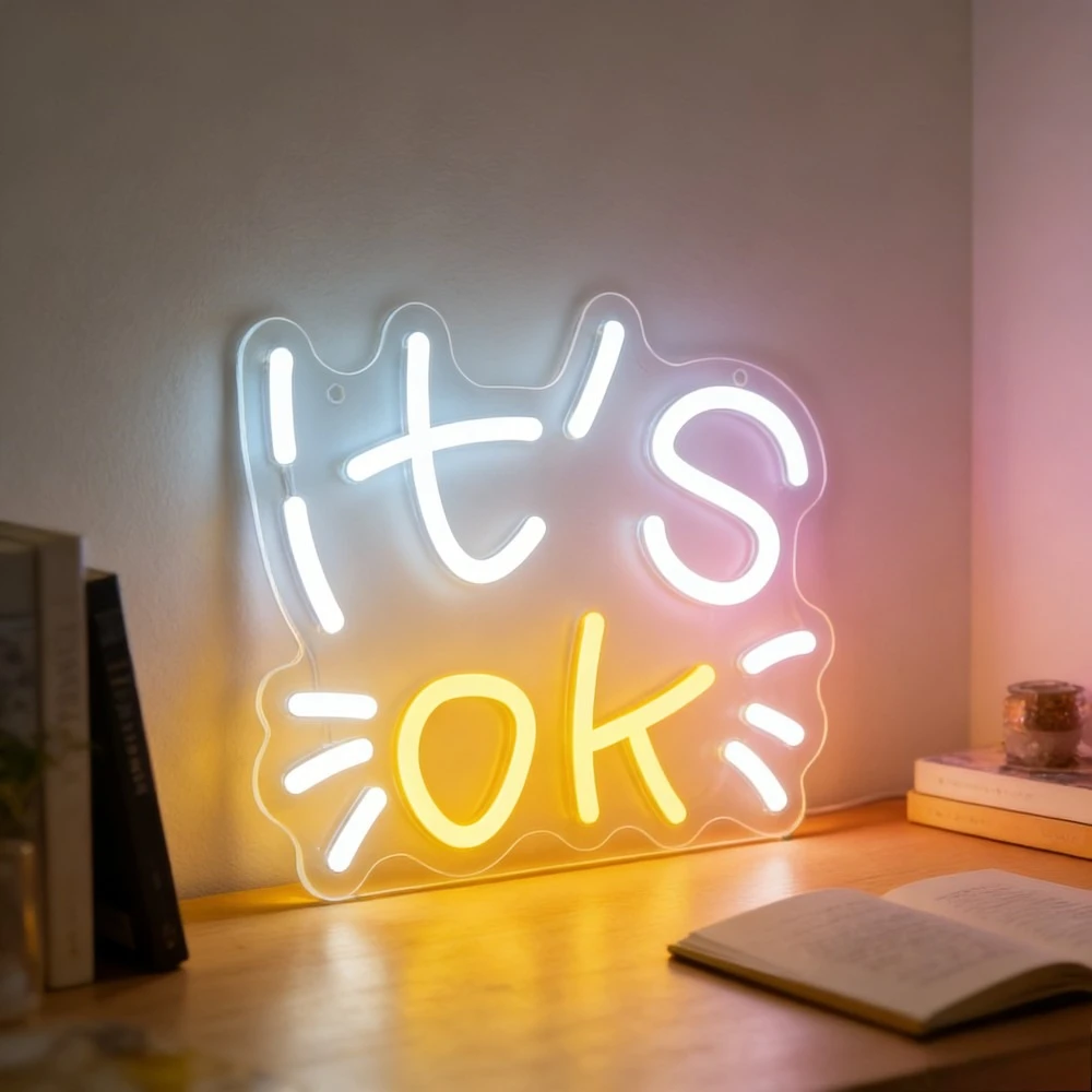 

Неоновая вывеска «It's Ok» с USB-питанием, регулируемая LED-подсветка, настенный декор для игровой комнаты, спальни, гостиной, бара, вечеринки, подарки на день рождения