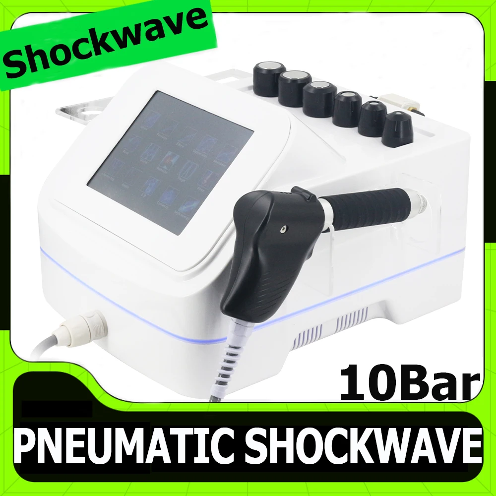 10Bar Pneumatic Shockwave Therapy Machine For ED Treatment Relieve Back Muscle Pain Professional Shock Wave Relaxation Massager