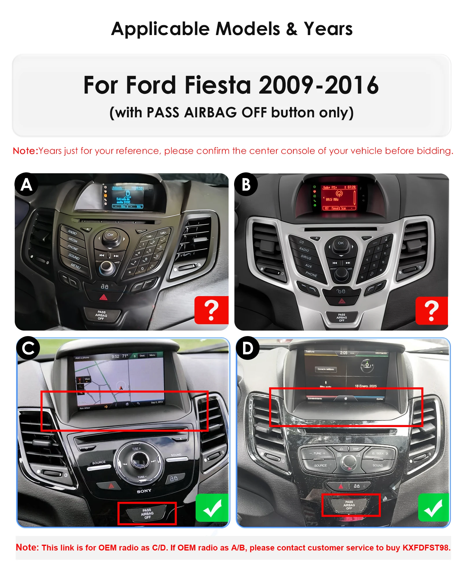 Hizpo Carplay 2din 4G 8581 AI Intelligent Systems Android 15 Car Radio for Ford Fiesta 2009 - 2016 (with PASS AIRBAG OFF button only) Multimedia Video Player GPS Autoradio RDS 6115 7862 4G WiFi 8 Core Plug&Play Head Unit Automotive Monitor Multimedia DVD