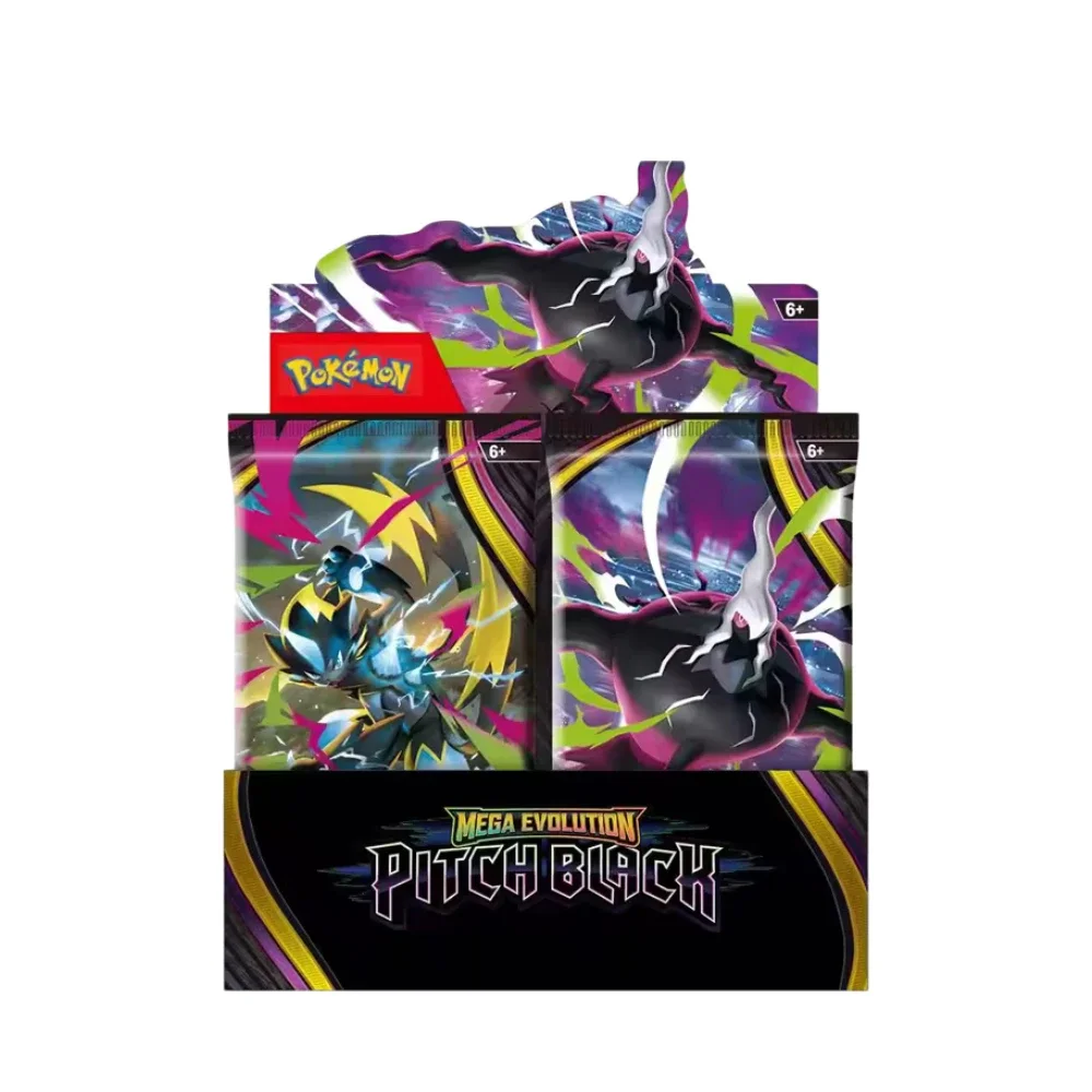 Pokemon Cards Mega Evolution Booster Box English Pitch Black Chaos Rising Trading Card Game Collection Gifts for Kids Boys Girls