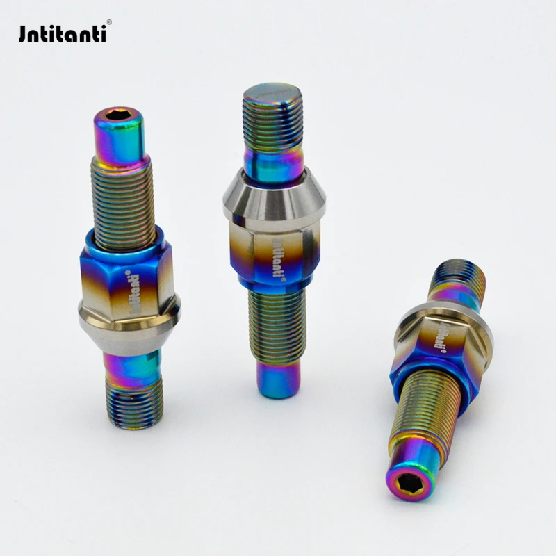 Jntitanti 10.9 grade Gr5 titanium 20pcs wheel stud M12*1.25*75mm & nut M12*1.25*27mm for Citroen Peugeot Fiat Alfa Romeo etc