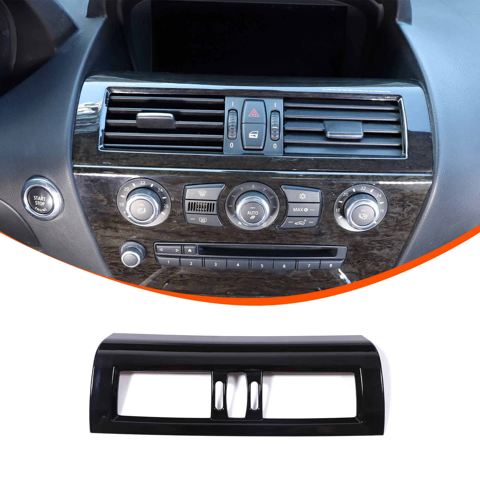 Dashboard Air Vent Trim Frame Center Console Air Vent Bezel Decoration Car Interior Accessories For BMW 6 Series E63 2004-2009