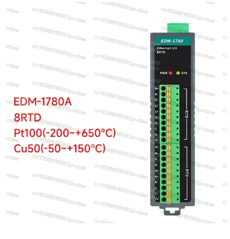 8-Channel temperature acquisition module Pt100/Pt1000 input remote I/O to 2Port Ethernet