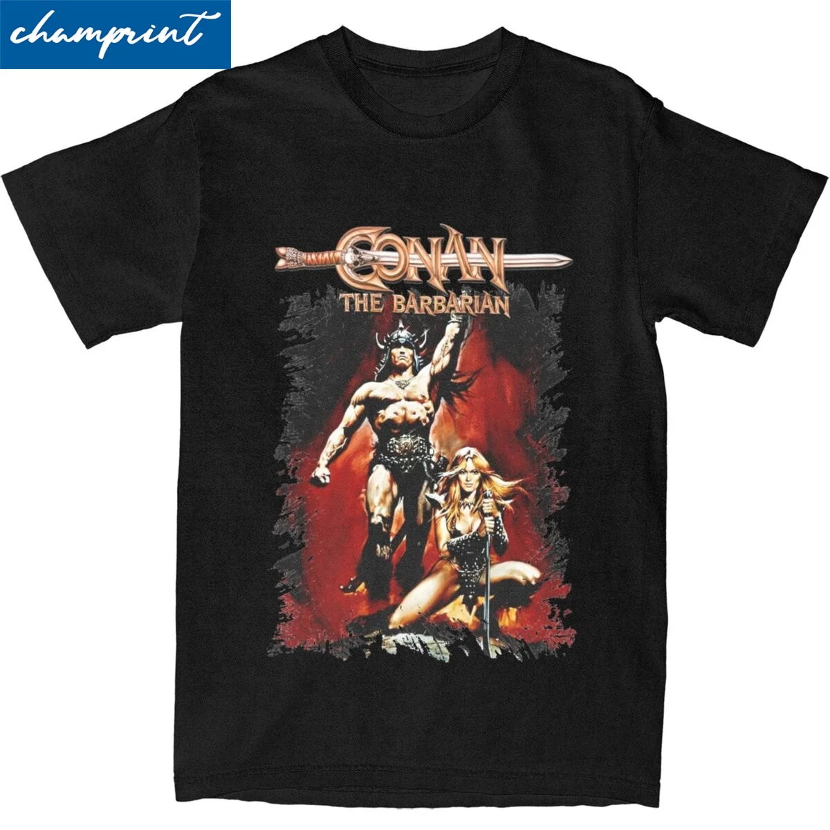 Conan The Barbarian T-Shirts for Men Women Chicken and Coffee Lovers Funny Pure Cotton Tees O Neck Short Sleeve T Shirt Clothing