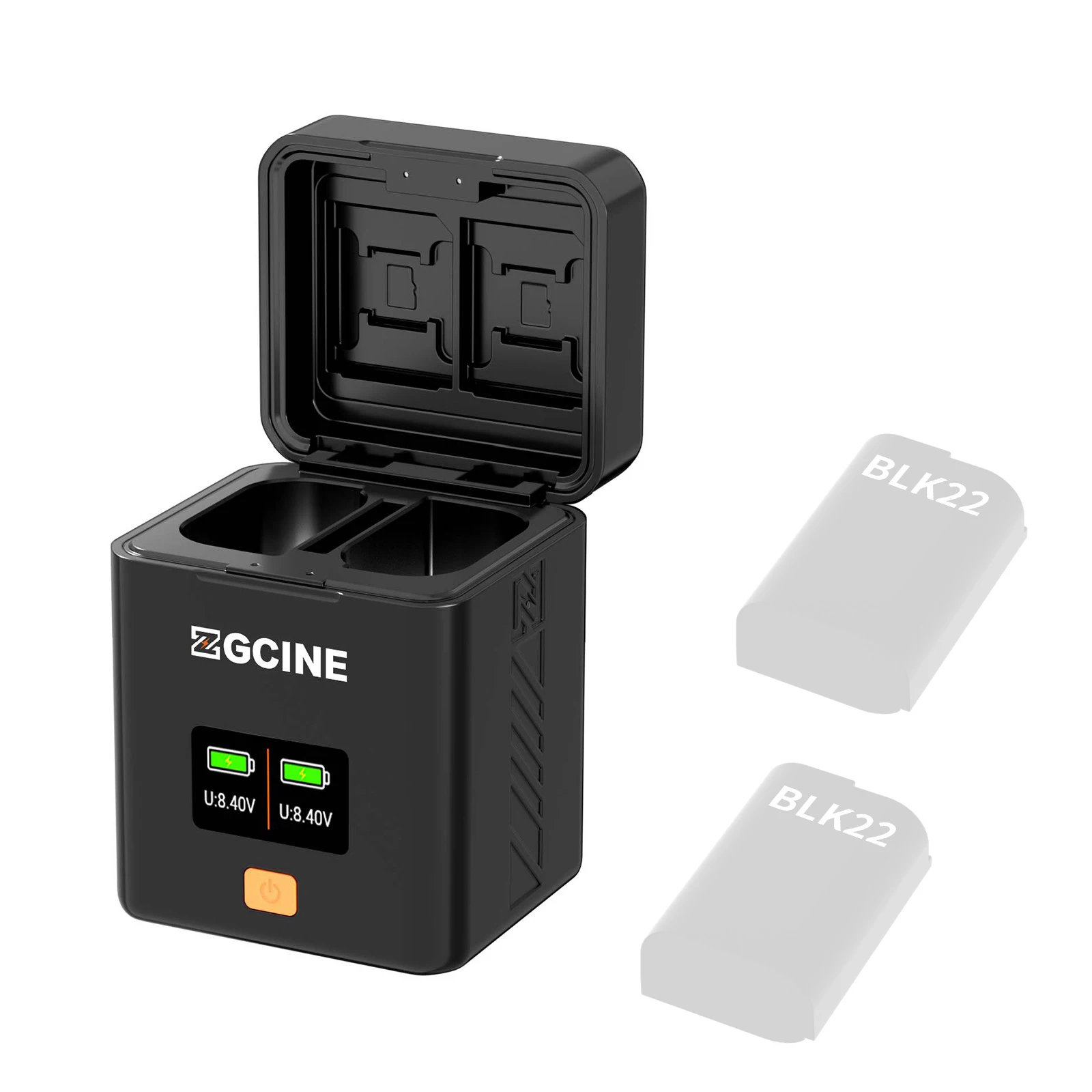 ZGCINE Portable Battery Charger For Sony Canon Nikon Panasonic Lumix Series Battery 2 Slots TF Card Battery Storage Charger Box