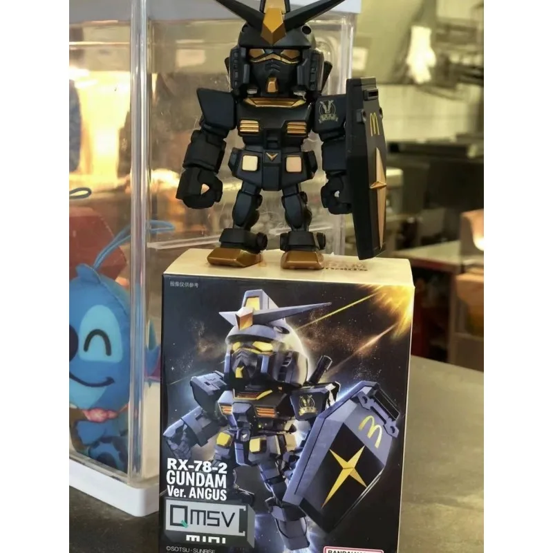 Mcdonald Gundam Figure Qmsv Rx-78-2 Ver Angus Mobile Original Gundam Movable Model Black Gold Premium Toy Gifts