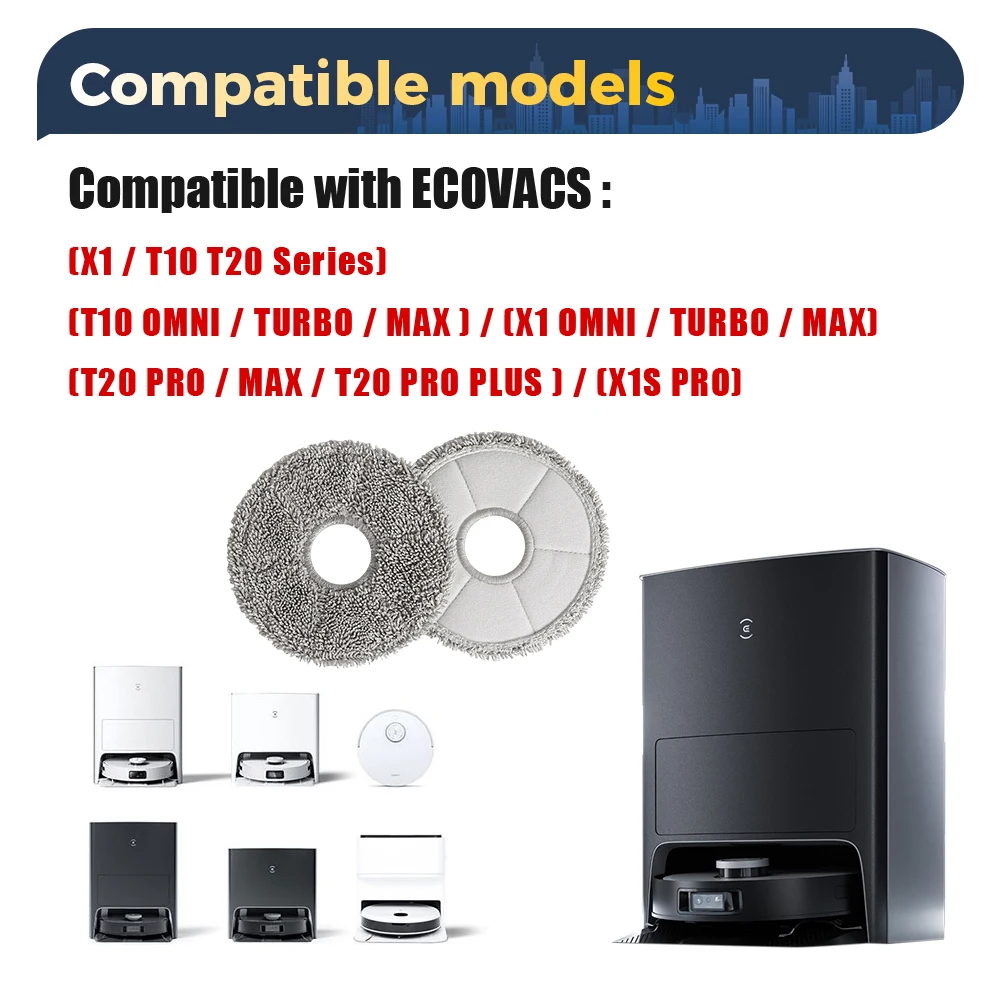 Für Ecovacs Deebot X1 OMNI/TURBO, T10 OMNI/TURBO/X1S PRO Staubbox, Hauptseitenbürste, Hepa-Filter, Mopp Lappen Staubbeutel Mopptücher Teile – Detail 3