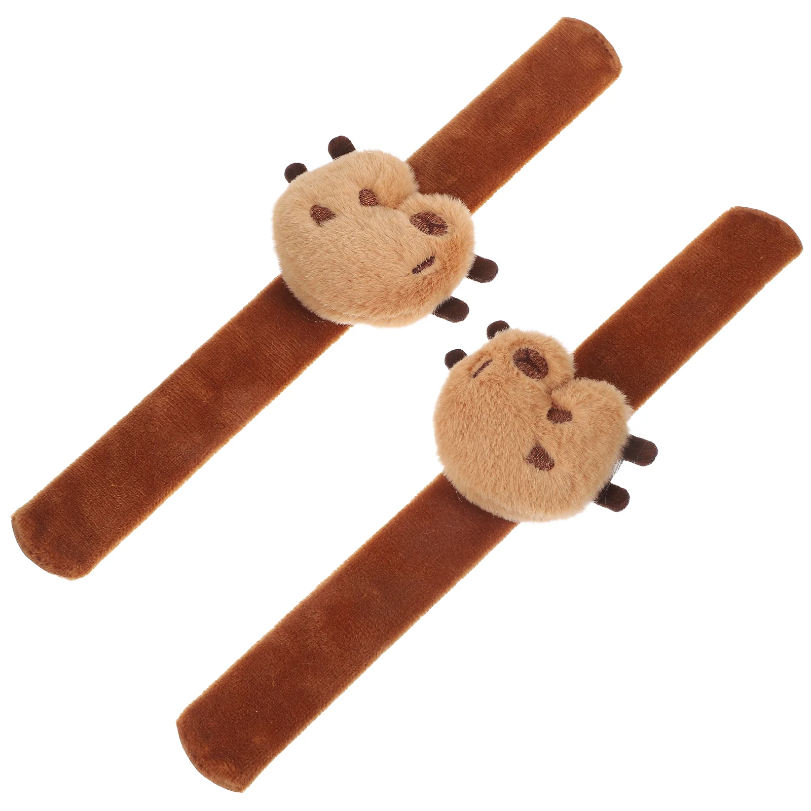 2 Pcs Capybara The Animal Decorative Slap Bracelets Button Metal Snap Bulk