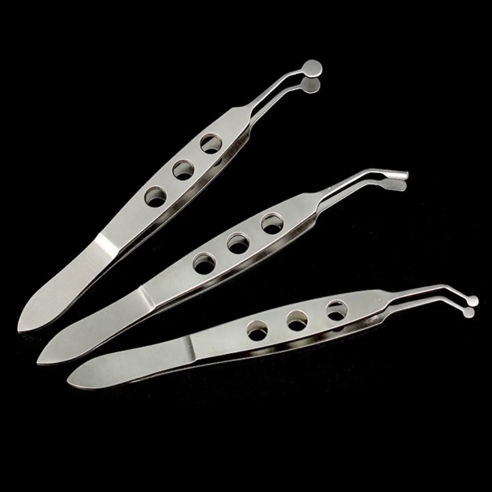 Round Head Meibomian Gland Forceps Stainless Steel Extension Compressor Eyelid Tweezers Eyelid Clip Meibum Expressor Tool