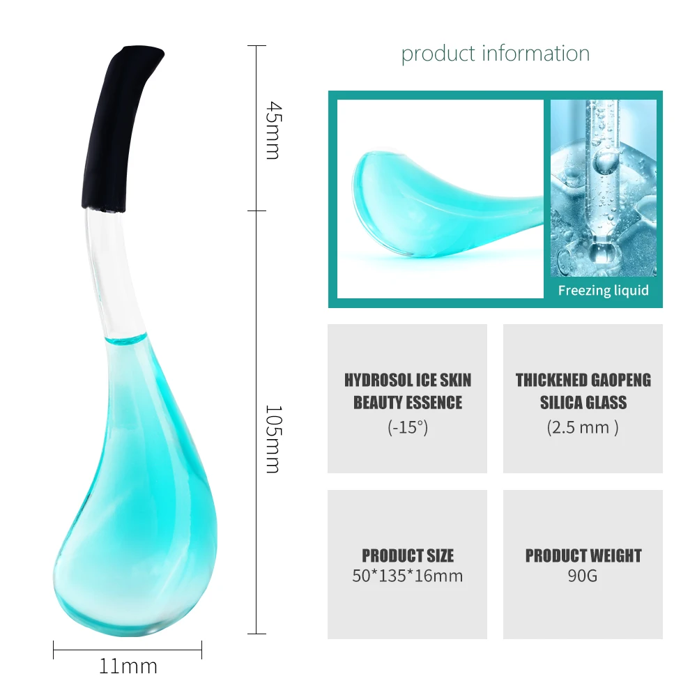 フェイシャルマッサージアイスプーン,クリスタルボール,冷却アイス,イブニングウェア,水波,顔と目,スキンケアツール