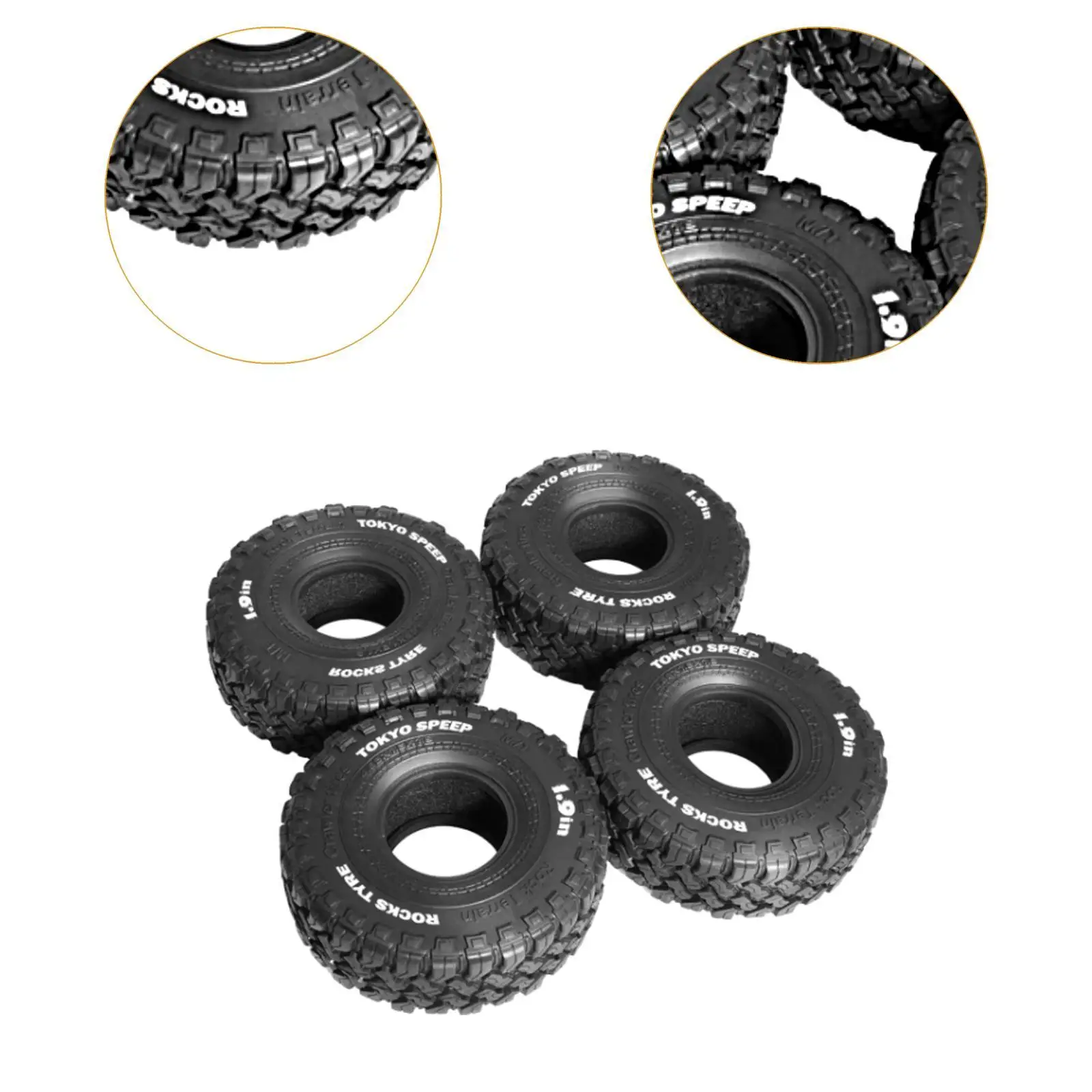 4x RC Crawler Tires Wheel Tires for 1:10 Scale RC Crawler Car Hobby Vehicles