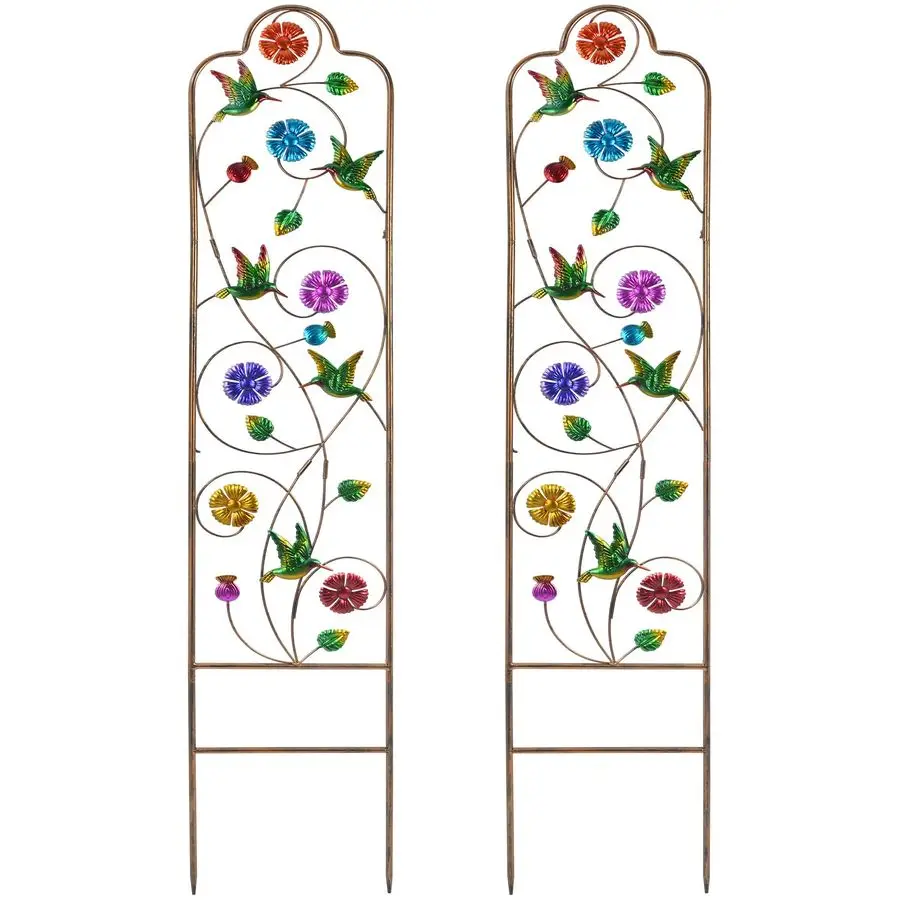 

Металлическая садовая арка-решетка для вьющихся растений, декоративная ограда для патио, газона, двора, стены