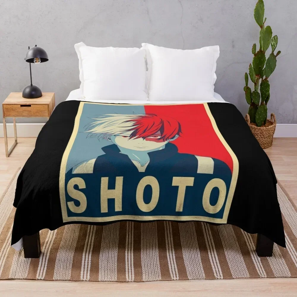 Shoto todoroki Poster Throw Blanket Extra Large Throw Furry Blankets