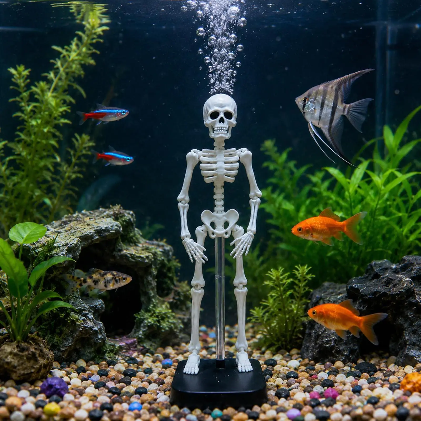 Halloween Skeleton Funny Dancing Moving Suction Base Figurines Underwater Skeleton Halloween Decor for Home Office Haunted House