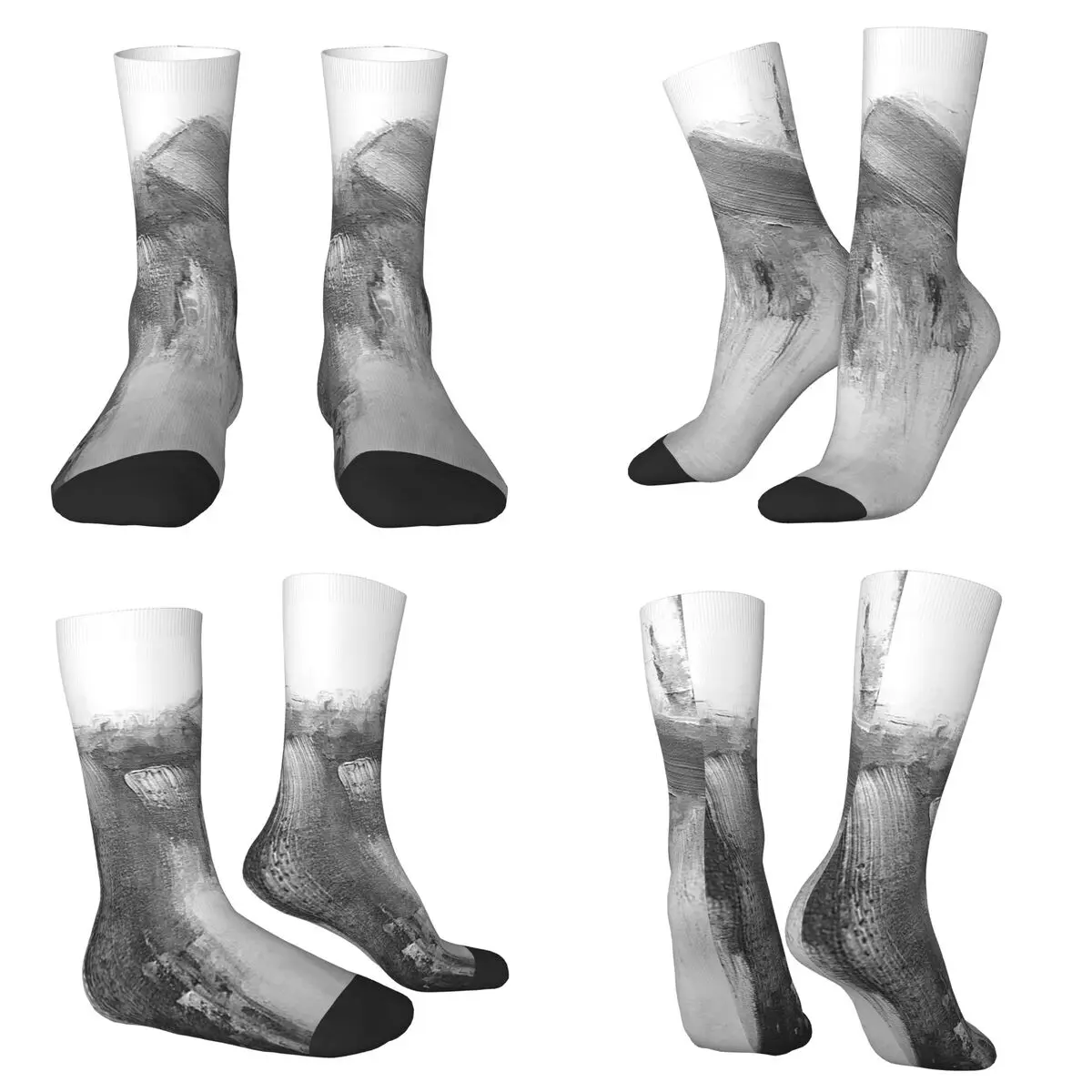 

Черно-белые серые носки с абстрактным рисунком, высококачественные носки в стиле Харадзюку, всесезонные длинные носки для мужчин и женщин, подарки на день Святого Валентина