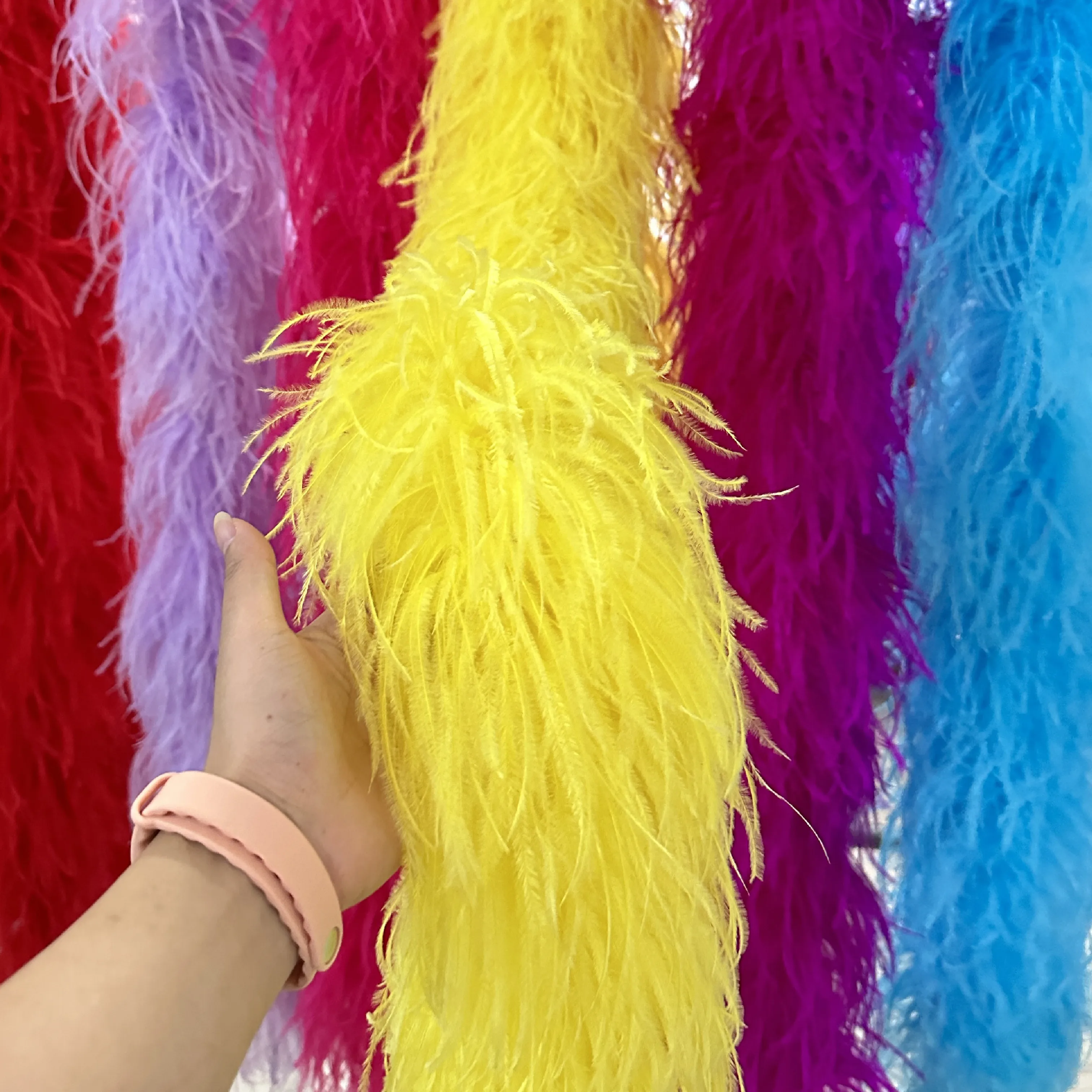 2Meter Natural Ostrich Feathers Boas Shawl 6-13PLY Customized for Wedding Christmas Decor Crafts Clothing Sewing Accessory