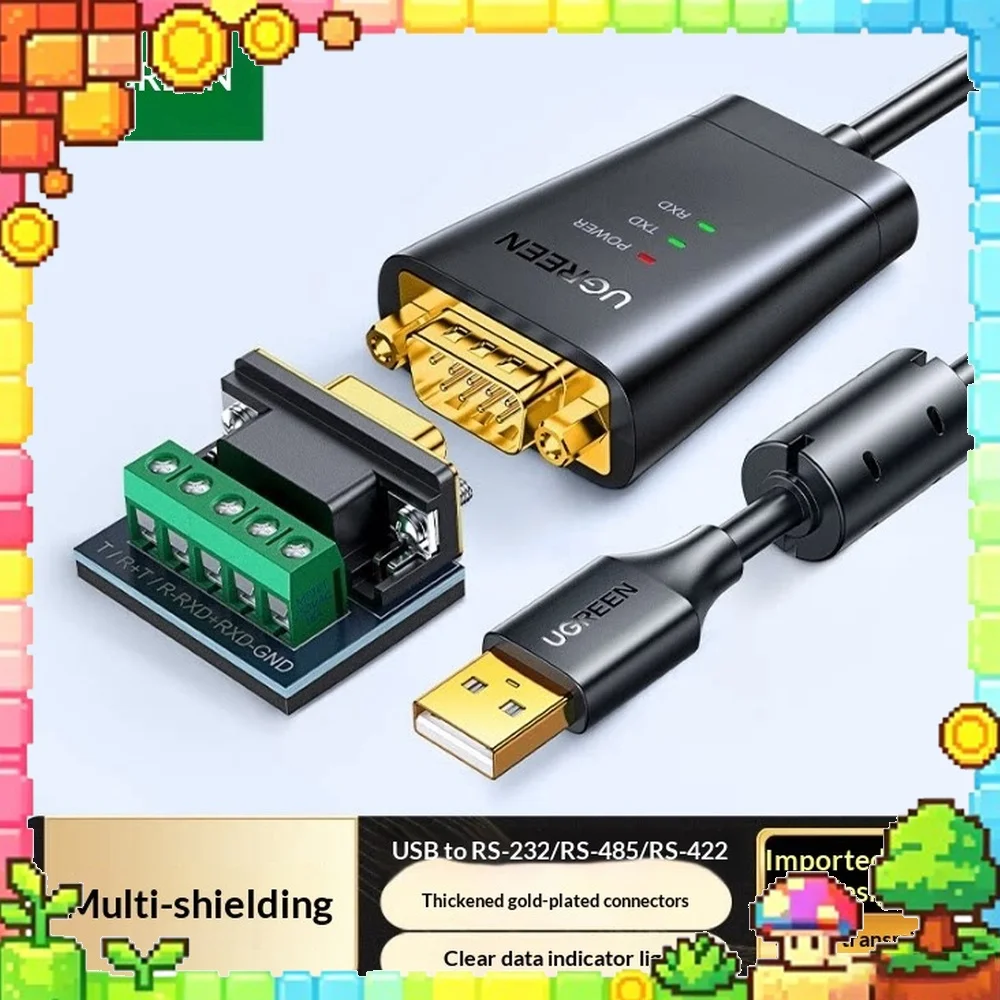 UGREEN CM393 USB to RS232 RS485 RS422 Serial Converter Cable 1.5m Shielded for Industrial Device