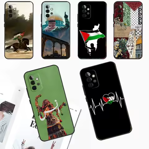 P-Palestines-F-Flag Map Phone Case For Samsung Galaxy A13,A21s,A22,A31,A32,A52,A53,A71,A80,A91 Soft Black Phone Cover