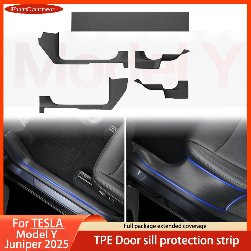 

Для Tesla Model Y Juniper 2025 TPE Защитная накладка на порог, накладка на порог, защитная полоса для педали, водонепроницаемая накладка