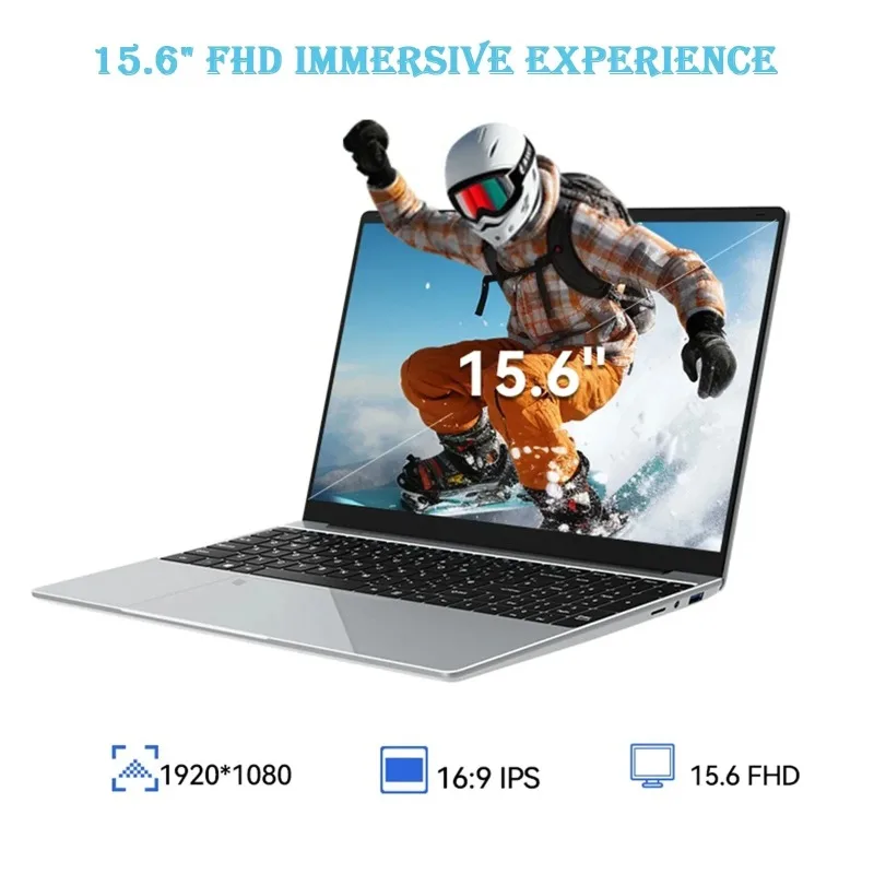 

2026 LENO 15.6" Portable Laptop 32GB RAM 2TB SSD Intel 6500Y Office Windows11 Notebook 5000mAh Gamer PC with Backlit Fingerprint
