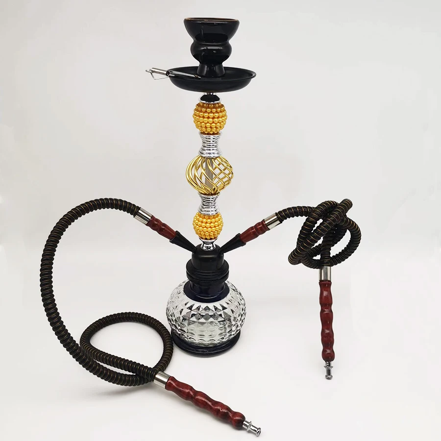 Arabian Shisha Set Medium Glass Bottle Double Hose Hookah Bar Accessories Birthday Gift