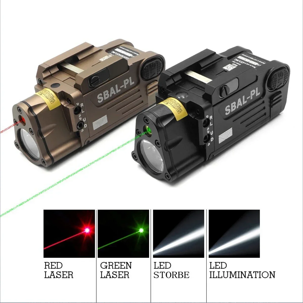 

Tactical SBAL-PL SBAL Flashlight LED Light Metal X300 X300U Flashlight Weapons Light 20MM Rail For Glock Red Dot Sight