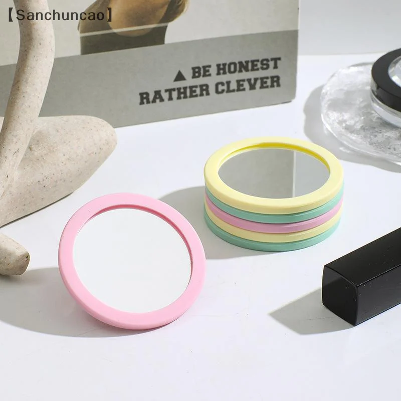 Mini espelho de maquiagem redondo silicone espelho cosmético espelho de maquiagem portátil para bolsa bolso compacto ferramenta de beleza cosmética