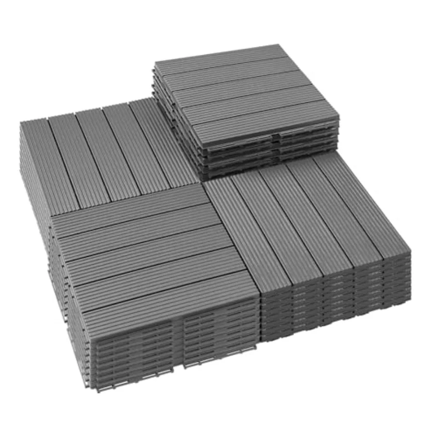 PCS Plastic Interlocking Patio Deck Tiles Outdoor All Weather