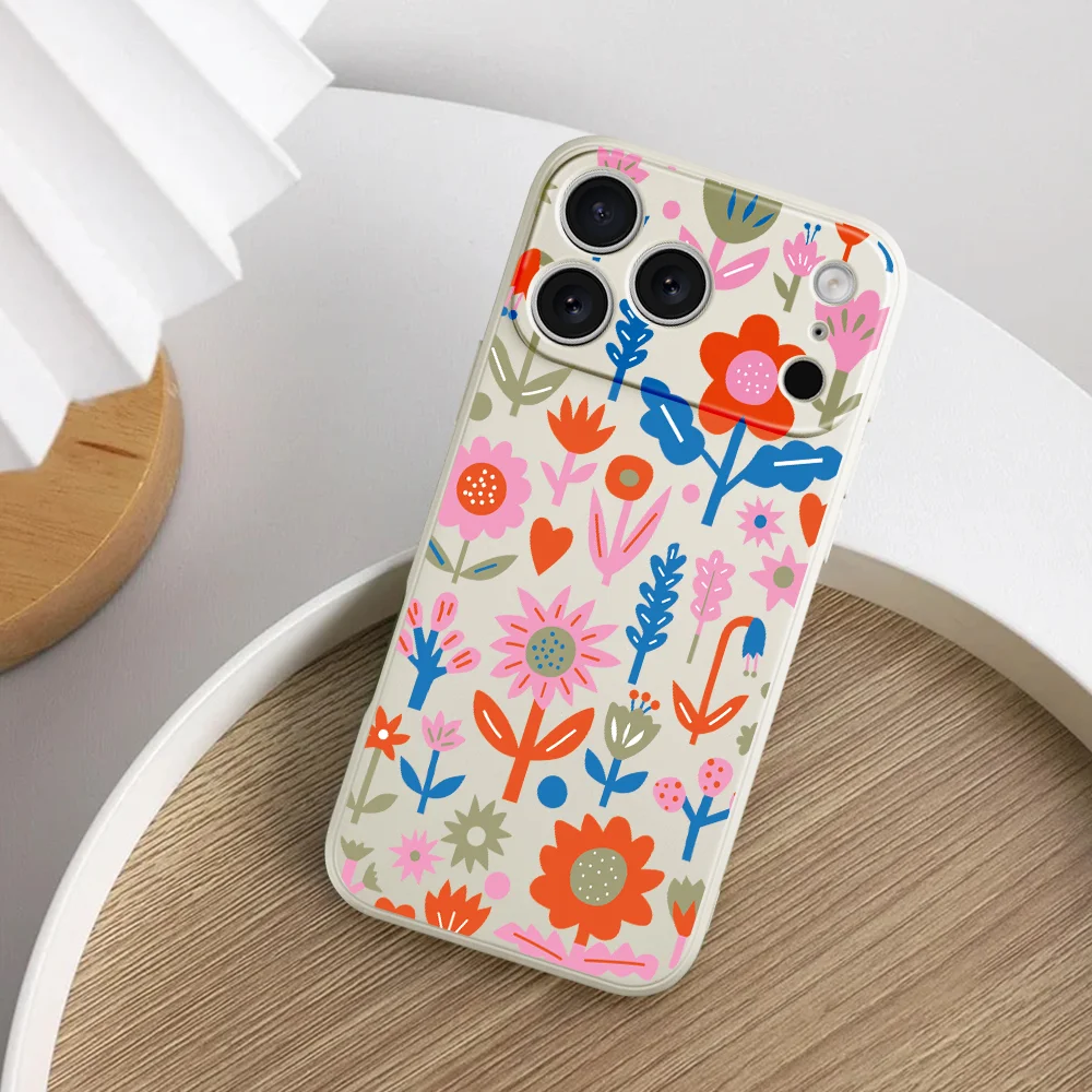 غطاء من البولي يوريثان الحراري على شكل زهرة ملونة لهاتف iPhone17 ProMax 17 Air 16 15 14 13 12 11 Pro Max XS Max7 8 Plus 16e 16 Plus